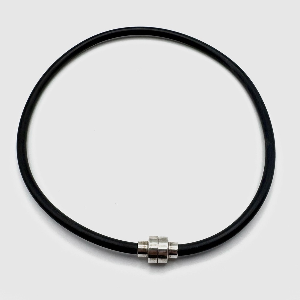 Joseph Esposito Black Cord Sterling Silver Snapet Customizable Necklace